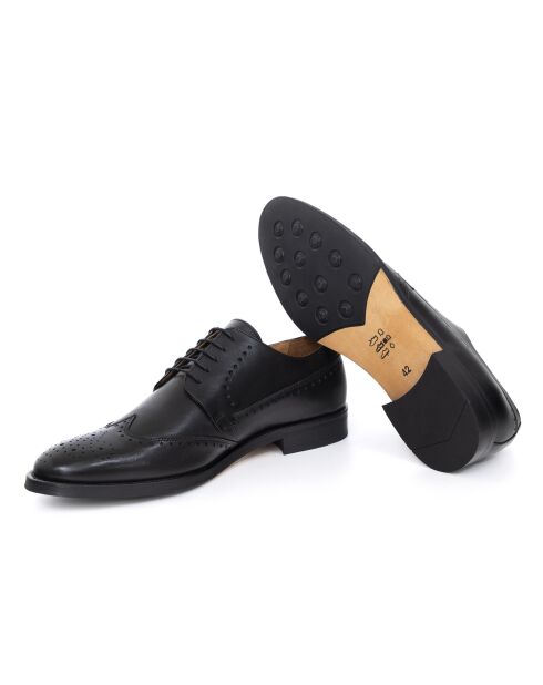 Olvera Derbys aus schwarzem Leder