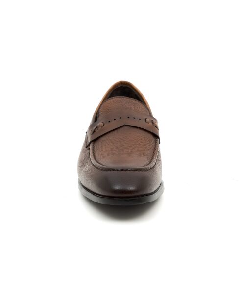 Mocassin Elvoro en cuir marron