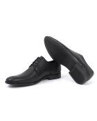 Manir Derbys aus schwarzem Leder