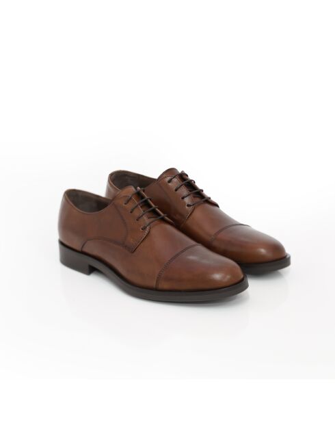 Derbies Manir en cuir marron