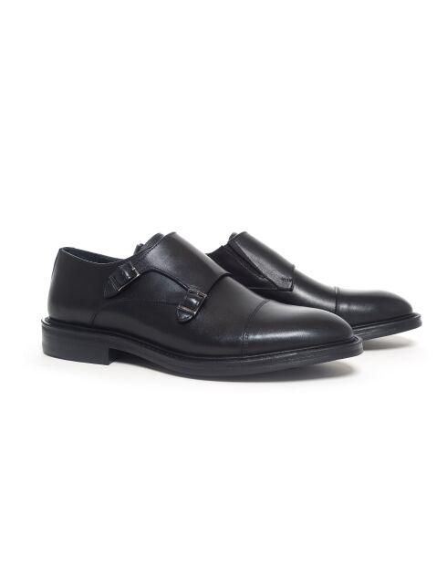 Monks Elvin en cuir noir