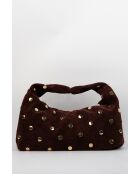 Bolso Lenyx de piel aterciopelada burdeos - 42x35x8 cm