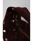 Bolso Lenyx de piel aterciopelada burdeos - 42x35x8 cm