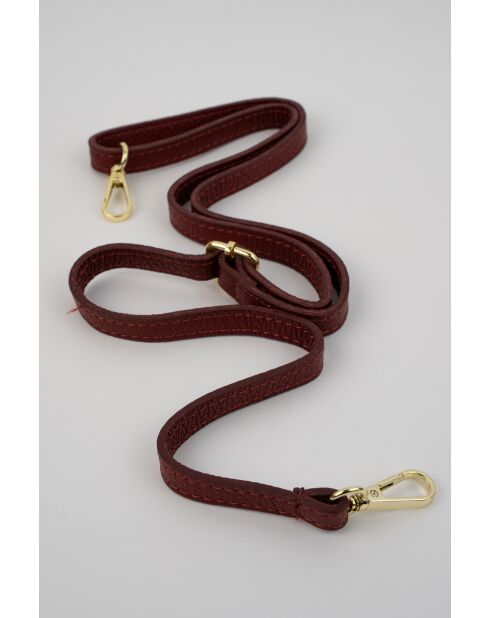 Bolso Lenyx de piel aterciopelada burdeos - 42x35x8 cm