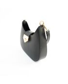 Nella zwarte leren schoudertas - 26x16x5 cm