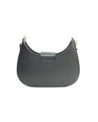 Nella zwarte leren schoudertas - 26x16x5 cm