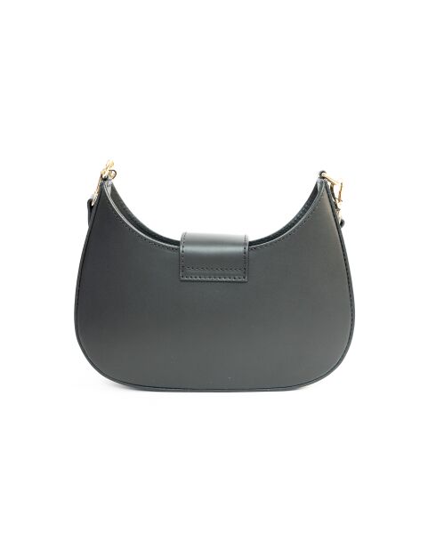 Nella zwarte leren schoudertas - 26x16x5 cm