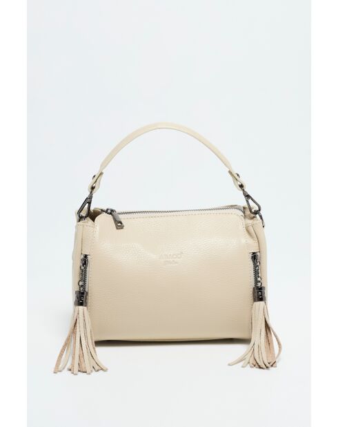 Handtasche Smoo aus beigem Leder - 26 x 19 x 9 cm