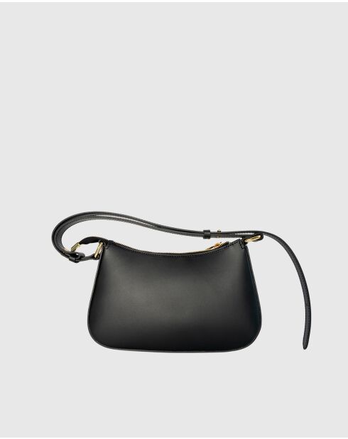 Juna zwarte leren schoudertas - 26x16x6 cm