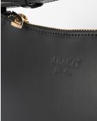 Juna zwarte leren schoudertas - 26x16x6 cm