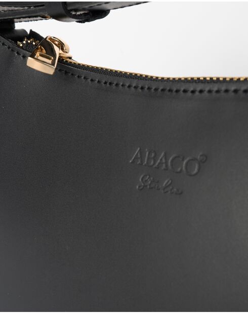 Juna zwarte leren schoudertas - 26x16x6 cm