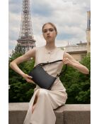 Juna zwarte leren schoudertas - 26x16x6 cm