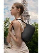 Juna zwarte leren schoudertas - 26x16x6 cm