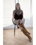 Siana Bordeaux fluwelen leren schoudertas - 33x27x6 cm