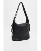 Effia zwarte leren schoudertas - 36x31x14 cm