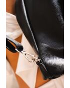 Effia zwarte leren schoudertas - 36x31x14 cm