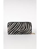 Portefeuille en Cuir edge motif zèbre noir - 20x11x3,5 cm