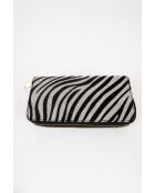 Portefeuille en Cuir edge motif zèbre noir - 20x11x3,5 cm