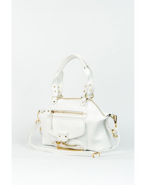 Mini-Handtasche Odelia aus weißem Leder - 29x22x3 cm