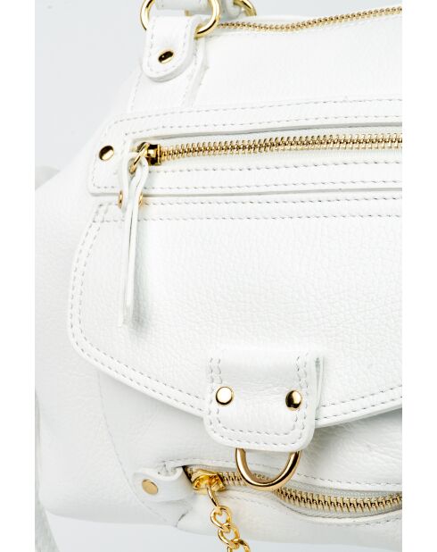 Mini-Handtasche Odelia aus weißem Leder - 29x22x3 cm