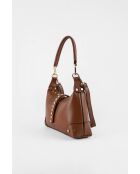 Jim Moka Schultertasche aus Leder - 26x17x7 cm