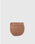 Sac bandoulière en Cuir Polly marron - 21x19x6 cm