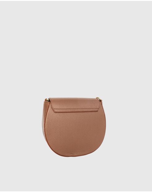 Sac bandoulière en Cuir Polly marron - 21x19x6 cm