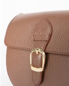 Sac bandoulière en Cuir Polly marron - 21x19x6 cm