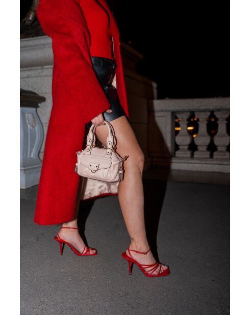 Sac à main en Cuir odelita nude - 14,5x11x1,5 cm