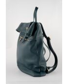 Mochila de piel nash azul pato - 39x35x9 cm