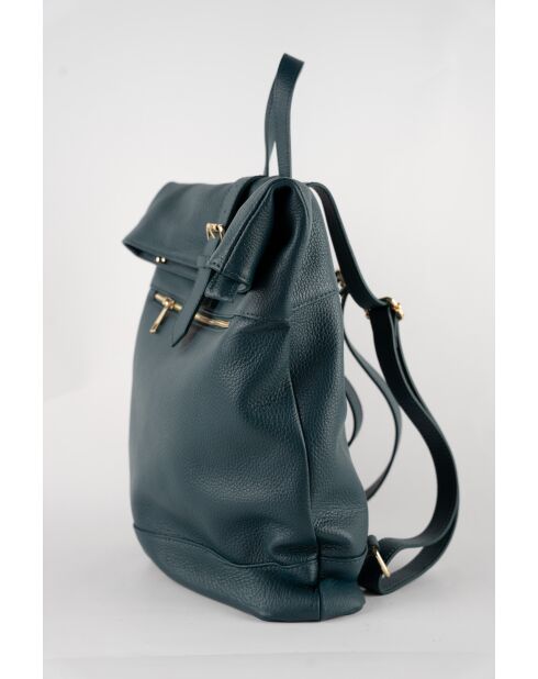 Mochila de piel nash azul pato - 39x35x9 cm