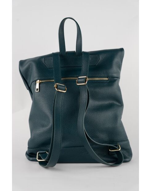 Mochila de piel nash azul pato - 39x35x9 cm