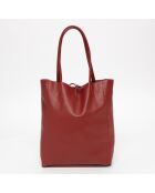 Sac cabas en Cuir tesa bordeaux - 40x13x37 cm