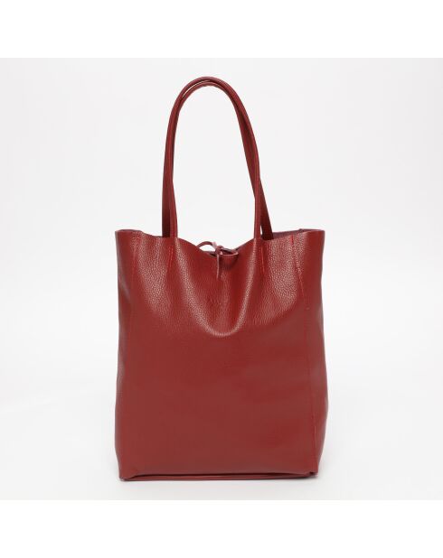 Sac cabas en Cuir tesa bordeaux - 40x13x37 cm