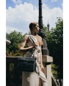 Schwarze Handtasche aus Nix-Leder - 30x22x8 cm