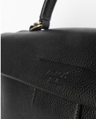 Schwarze Handtasche aus Nix-Leder - 30x22x8 cm