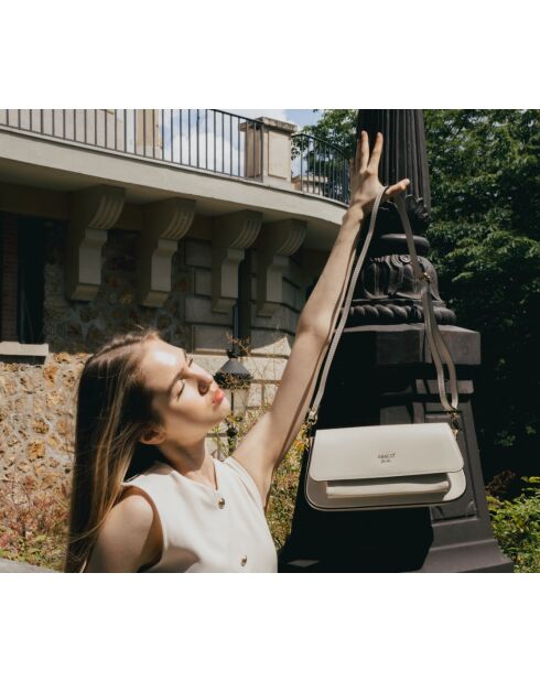 Lior beige leren schoudertas - 28x16x6,5 cm