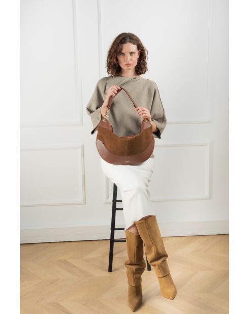 Kael Moka Schultertasche aus Samt - 28x44x2 cm