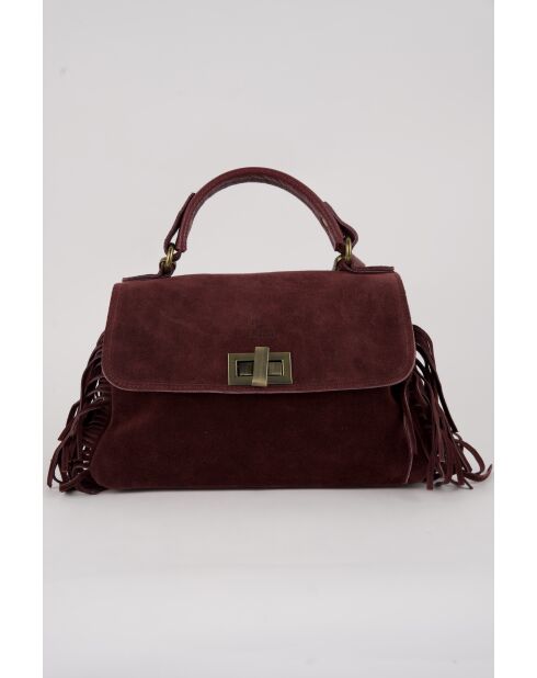 Borsa in pelle bordeaux Neva Velvet - 28x22x10 cm