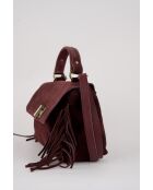 Borsa in pelle bordeaux Neva Velvet - 28x22x10 cm