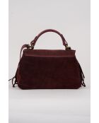 Borsa in pelle bordeaux Neva Velvet - 28x22x10 cm