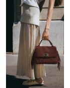 Borsa in pelle bordeaux Neva Velvet - 28x22x10 cm