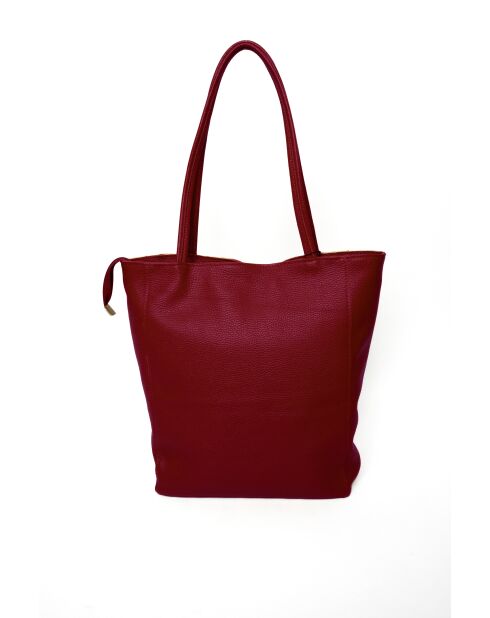 Sac Cabas en Cuir Renza Bordeaux - 38x33x12 cm
