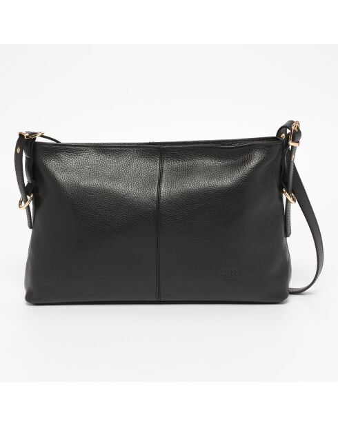 Sac bandoulière en Cuir Zita Noir - 42x25x8 cm