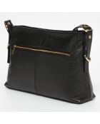 Sac bandoulière en Cuir Zita Noir - 42x25x8 cm