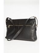 Sac bandoulière en Cuir Zita Noir - 42x25x8 cm