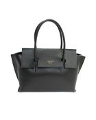 Irena Schwarze Lederhandtasche - 40x25x9 cm