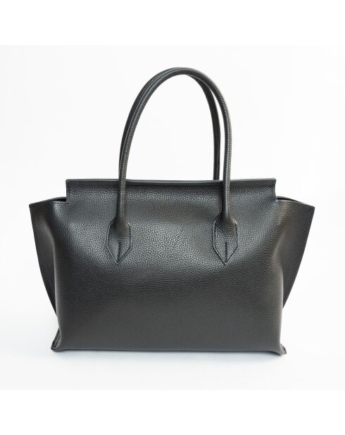 Irena Schwarze Lederhandtasche - 40x25x9 cm