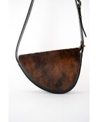 Mehrfarbige Schultertasche aus braunem Kalbsleder - 23x7x8 cm