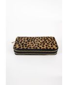 Portefeuille en Cuir edge motif zebre camel - 20x11x3,5 cm